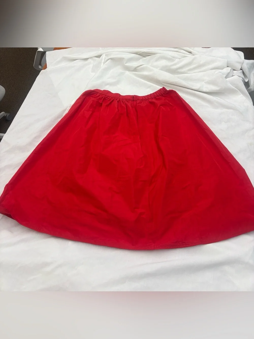 NWT J. Crew Midi Ball Skirt in Red Taffeta with Pockets and Side Zipper Size 16